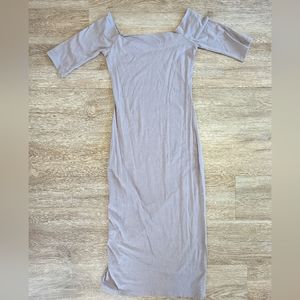 Chico Beige Bodycon Off Shoulder Softgirl Party Dress Size S